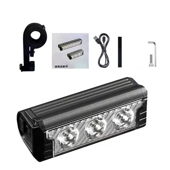 Other - Bicycle Light 3 LED Beads FY-339B-3 Rechargeable Waterproof Super Bright Front